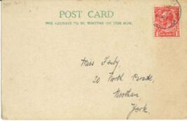 Postcard from E. Gray to Miss Fenby dated 11 September.