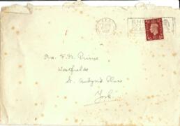 Letter and City of Leeds Training College reunion invitation in envelope, dated October 1938 from...