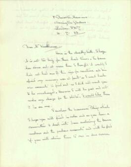 Letter from Howard Somerville, dated 31 July 1933